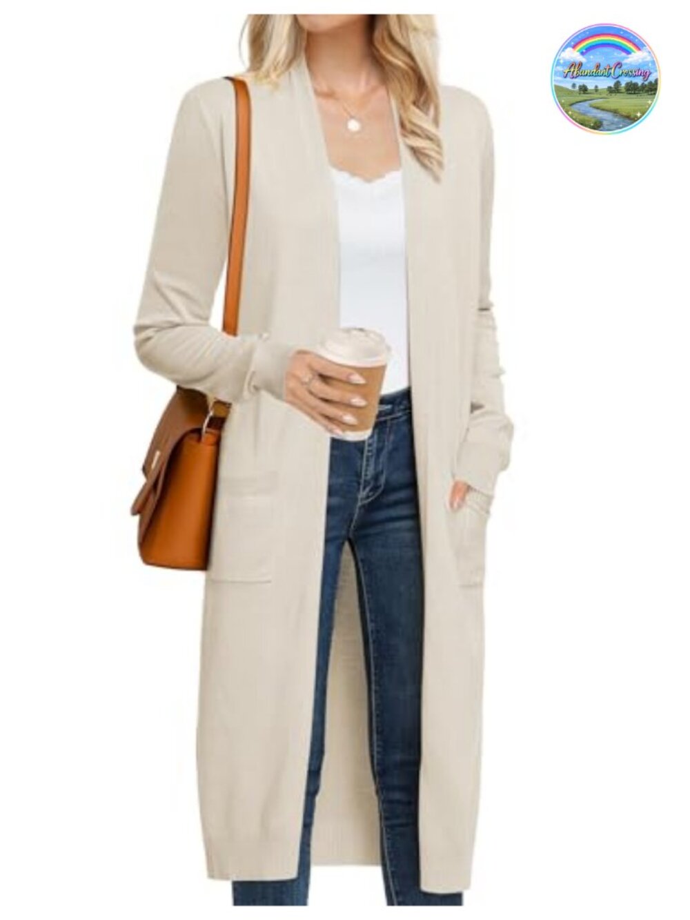 Long Cardigan Sweater Lightweight Open Front Maxi Duster Coat with Pockets